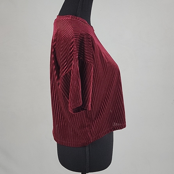 Forever 21 maroon velvet top S - Picture 3 of 5